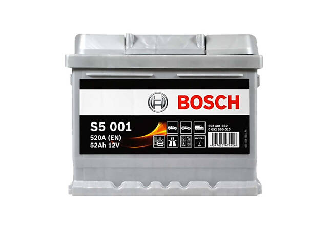Аккумулятор автомобильный BOSCH (S50 010) (LB1) 52Ah 520A R+