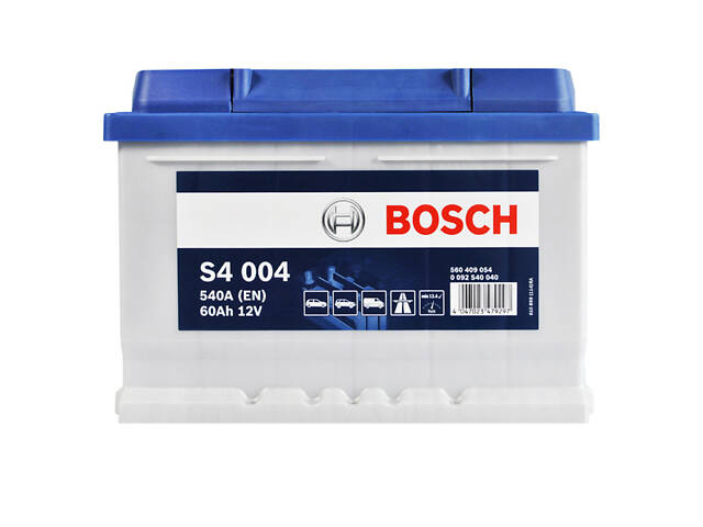 Аккумулятор автомобильный BOSCH 60Ah 540A R+ (S40 040) (LB2)