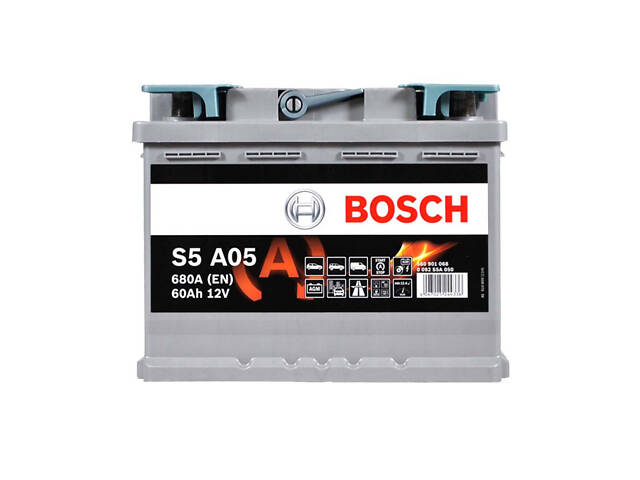 Аккумулятор автомобильный BOSCH AGM (S5A 050) (L2) 60Ah 680A R+