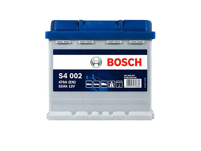 Автомобільний акумулятор BOSCH S4 52Ah 470A R+ (S40 020) (L1)