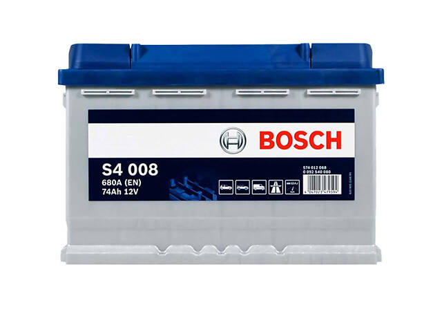 Аккумулятор автомобильный Bosch S4 74ah 680A (R+) (S40 080) (L3)