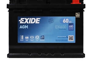 Акумулятор автомобільний EXIDE Start-Stop AGM (EK600) 60Аh 680A R+