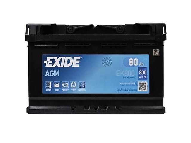 Аккумулятор автомобильный EXIDE Start-Stop AGM 80Аh 800A R+