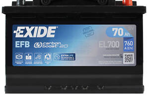 Автомобільний акумулятор EXIDE Start-Stop EFB 70Аh 760A R+