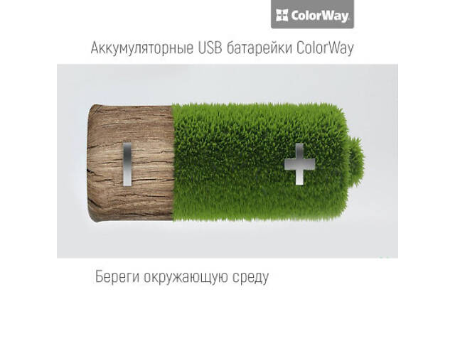 Акумулятор ColorWay AAA USB-micro 400 mAh * 2 (CW-UBAAA-01) - Фото 3