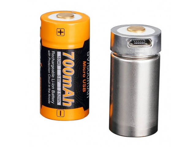 Акумулятор Fenix 16340 700 UP mAh Li-ion micro usb (ARB-L16-700UP) - Фото 3