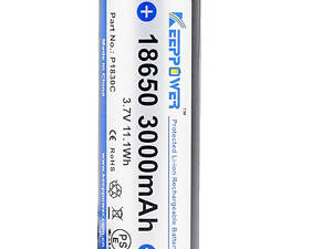 Аккумулятор Li-ion 18650 Keeppower (Samsung) 3000mAh (P1830C) с защитой