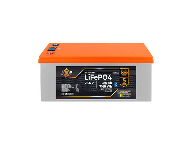 Аккумулятор LP LiFePO4 25,6V - 280 Ah (7168Wh) (BMS 200A/200А) пластик Smart BT Аккумулятор LP LiFePO4 25,6V - 280 Ah (7168Wh) (BMS 200A/200А) пластик Smart BT