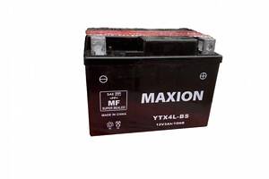 Аккумулятор мотоциклетный Maxion МОТО AGM 12V 4Ah L+ Тайвань YTX 4L-BS