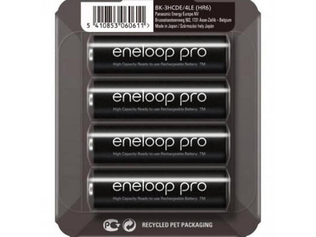 Акумулятор Panasonic AA Eneloop 2500mAh Pro NI-MH * 4 (BK-3HCDE/4CP) - Фото 1