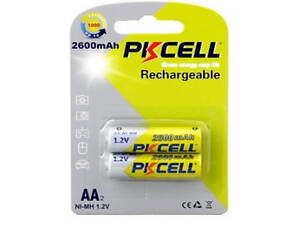 Аккумулятор PKCELL 1.2V AA 2600mAh NiMH Rechargeable Battery, 2 штуки в блистере цена за блистер, Q12
