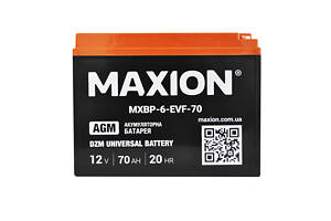 Аккумулятор промышленный Maxion AGM 12V 70Ah L+ (BP-6 EVF 70)