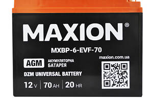 Акумулятор промисловий Maxion AGM 12V 70Ah L+ (BP-6 EVF 70)