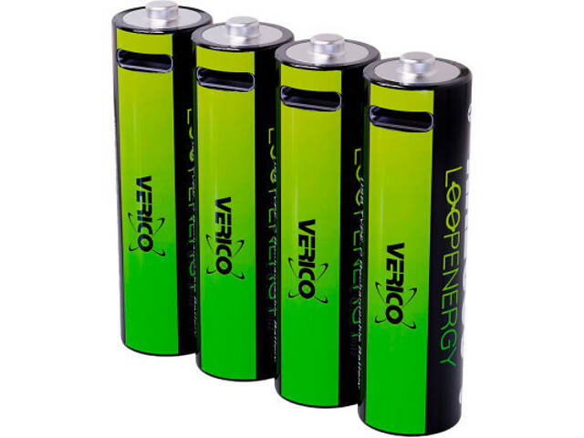 Акумулятор Verico AA USB Type-C 1700mAh 1.5V Li-ion * 4 (LoopEnergy) (1UDBT-A1WEAC-NN) - Фото 1