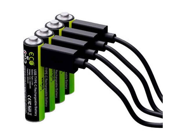 Акумулятор Verico AA USB Type-C 1700mAh 1.5V Li-ion * 4 (LoopEnergy) (1UDBT-A1WEAC-NN) - Фото 2