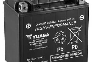 Акумулятор Yuasa High Performance MF Battery AGM (сухозаряжений) 12,6 Ah/12V '0' (+ справа)