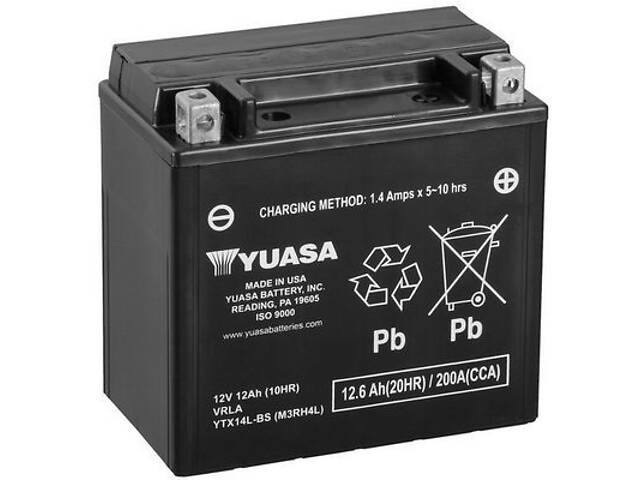 Акумулятор Yuasa MF VRLA Battery AGM (сухозаряжений) 12,6 Ah/12V '0' (+ справа)