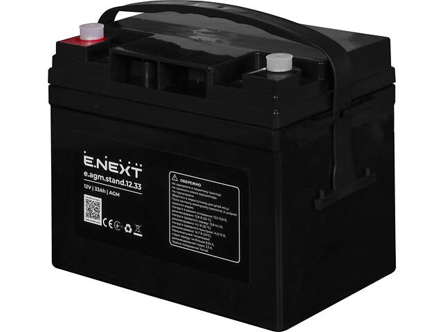 Аккумуляторная батарея 12В 33А/год AGM тип разъема M6 [s072005] E.NEXT e.agm.stand.12.33 - Фото 1