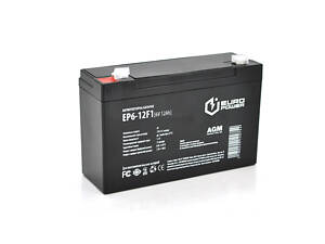 Аккумуляторная батарея EUROPOWER AGM EP6-12F1 6 V 12 Ah ( 150 x 50 x 95 (100) ) , 1.6 kg Black Q10