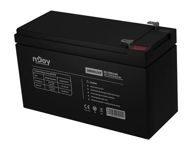 Аккумуляторная батарея nJoy HR09122F 12V 9AH (BTVACIUOCTH2FCN01B) AGM - Фото 4