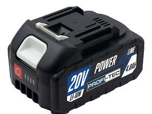 Аккумуляторная батарея PROFI-TEC PT2040MP POWERLine : 20V, 4.0Аh, с индикатором, высокоточная (006261)