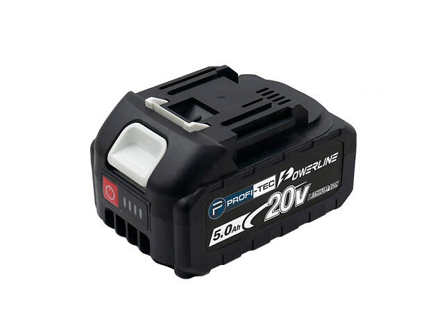 Аккумуляторная батарея PROFI-TEC PT2050B POWERLine : 20V, 5С, 5.0 Аh, с индикатором заряда - Фото 1