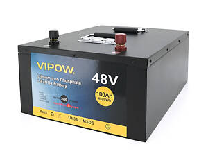 Аккумуляторная батарея Vipow LiFePO4 51,2V 100Ah со встроенной ВМS платой 80A (450*442*177), 40kg