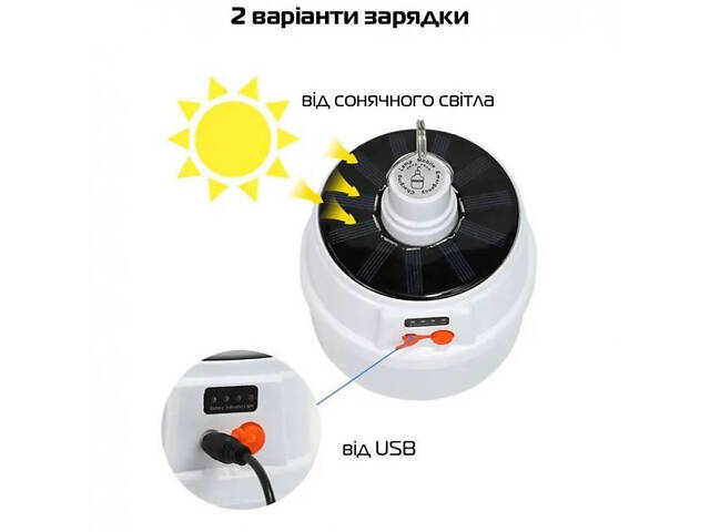 Акумуляторна кемпінгова LED лампа світильник із сонячною панеллю 5 режимів до 8 годин X-Balog BL-2025 - Фото 15