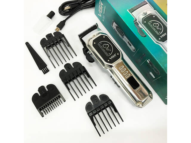 Акумуляторна машинка для стрижки тварин VGR V-201 CU-717 4 насадки - Фото 6