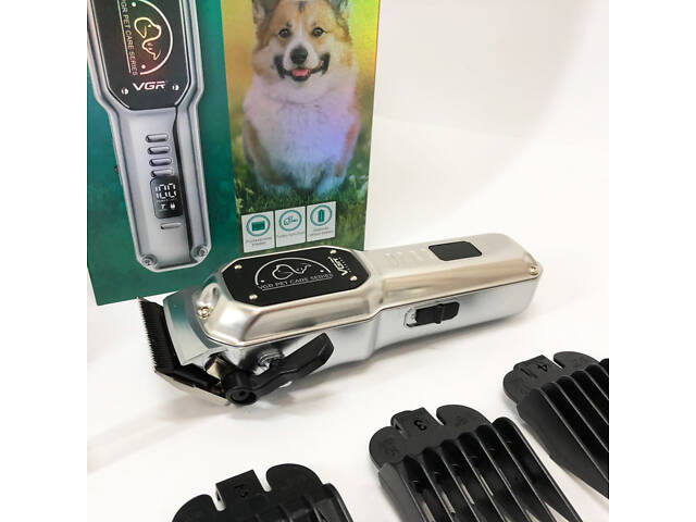 Акумуляторна машинка для стрижки тварин VGR V-201 CU-717 4 насадки - Фото 9