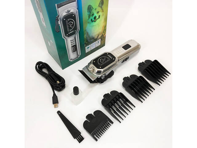 Акумуляторна машинка для стрижки тварин VGR V-201 CU-717 4 насадки - Фото 7