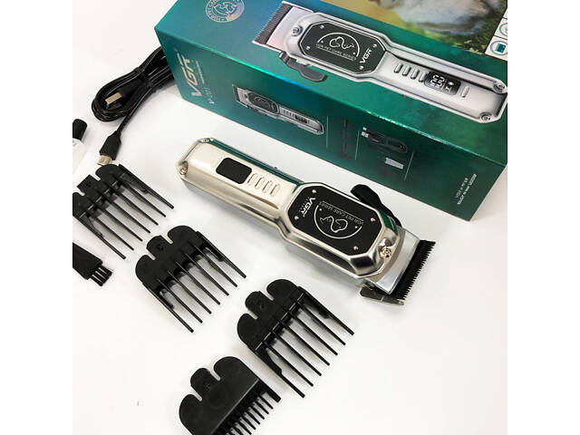Акумуляторна машинка для стрижки тварин VGR V-201 CU-717 4 насадки - Фото 4