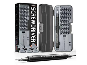 Аккумуляторная отвертка 46 в 1 с магнитными битами. Черная