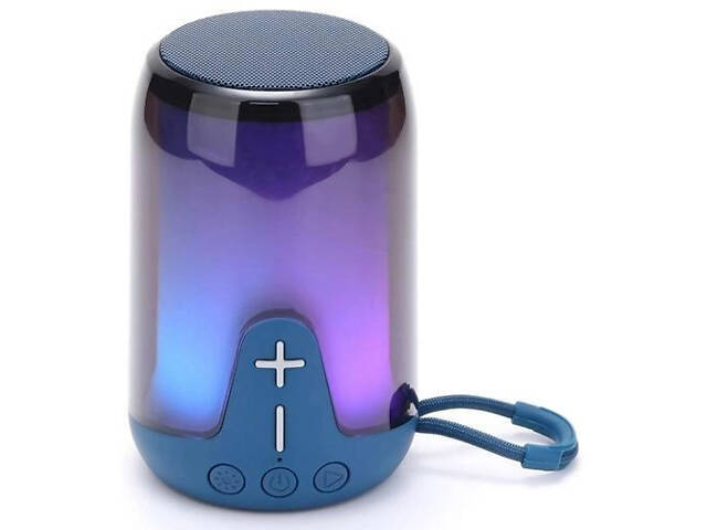 Акумуляторна переносна колонка TG652 5W з RGB підсвічуванням та ремінцем, блютуз колонка. Колір: синій - Фото 13