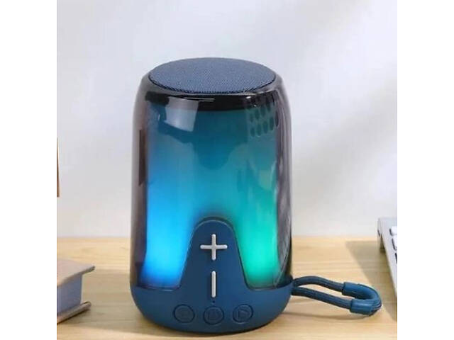 Акумуляторна переносна колонка TG652 5W з RGB підсвічуванням та ремінцем, блютуз колонка. Колір: синій - Фото 15