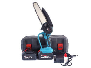 Аккумуляторная пила для сада 21V, два аккумулятора, кейс