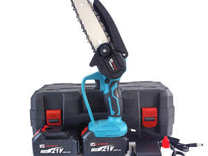 Аккумуляторная пила для сада 21V, два аккумулятора, кейс