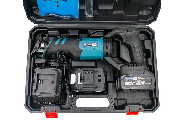 Аккумуляторная сабельная пила PROFI-TEC BJR2028BL POWERLine : с АКБ 20 V 2 шт-4.0 Ач, 3000 ход/мин - Фото 9