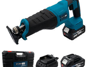 Акумуляторна шабельна пила PROFI-TEC BJR2032BL POWERLine : з АКБ 20 V 2 шт - 5.0Ah, 3000 хід/хв, довж.ходу 32 мм