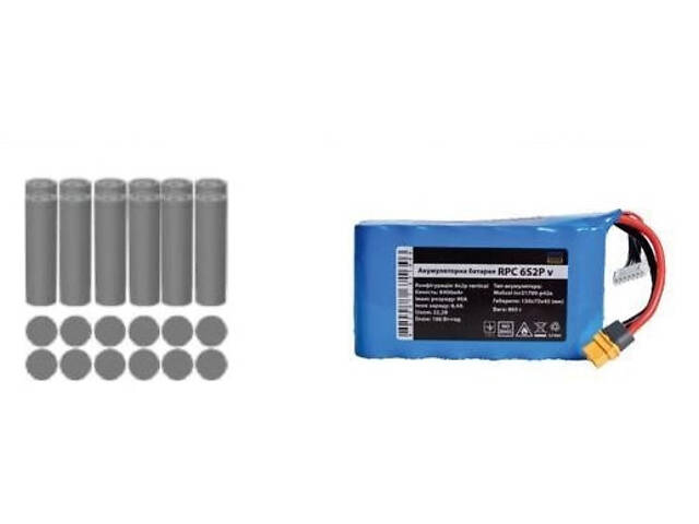 Аккумуляторная сборка вертикальная Li-Ion 6S2P v без платы ВMS Molicel INR21700 P42A 45A 4200mAh (2348881315) - Фото 3