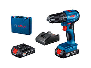 Потужний акумуляторний ударний дриль-шурупокрут Bosch Professional GSB 185-LI із 2 акб GBA 18V 2.0Ah, з/п GAL 18V-20 у кейсі