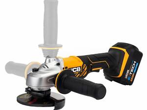 Акумуляторна кутошліфувальна машина JCB 18V з діаметром диска 115 мм та комплектом зарядного пристрою 2.4A та 2 батареями 5.0Ah