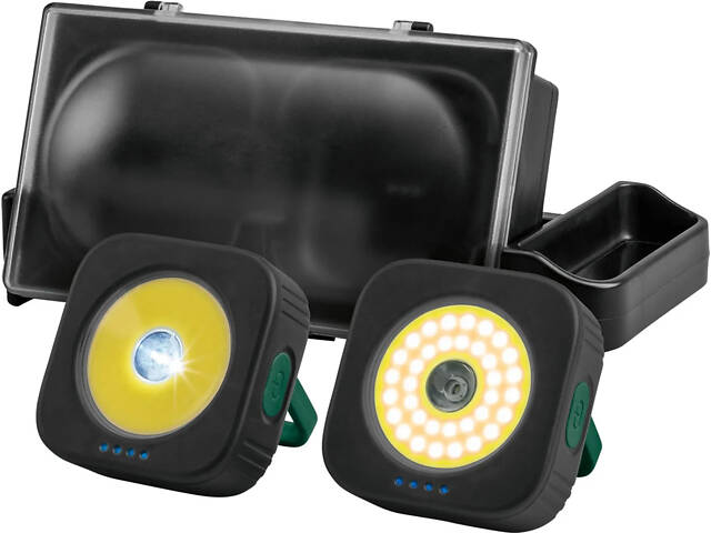 Акумуляторні ручні ліхтарі 2 штуки з зарядною станцією Parkside - Фото 1