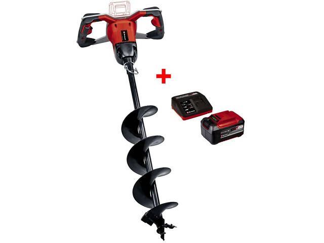Аккумуляторный бесщеточный земляной бур Einhell GP-EA 18/150 Li BL-Solo : с АКБ 18 V 5.2Ah, вес 5.7 кг