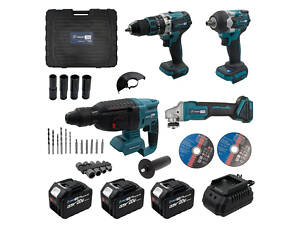 Акумуляторний набір інструментів PROFI-TEC Combo Set 4/5 POWERLine : з АКБ 3шт-20V 4.0Ач+ЗП