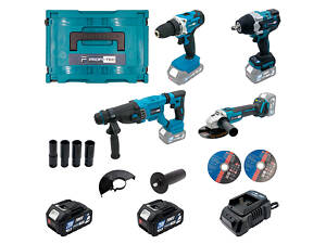 Акумуляторний набір інструментів PROFI-TEC Combo Set 4/4 POWERLine : з АКБ 2шт-20V 4.0Ач+ЗП