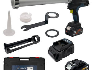 Аккумуляторный пистолет-шприц для герметиков PROFI-TEC PCG20BL POWERLine: с АКБ 20V 2-шт 5Ah