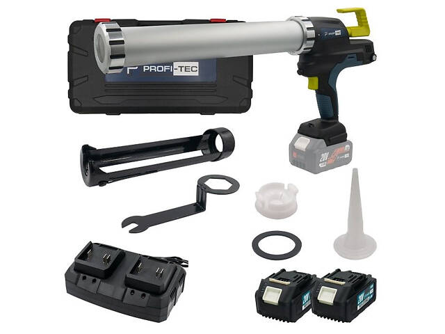 Акумуляторний пістолет-шприц для герметиків PROFI-TEC PCG20BL POWERLine : з АКБ 20V 2-шт 4.0Ah - Фото 1