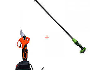 Акумуляторний секатор Mirson MS0142 + телескопічна штанга Procraft