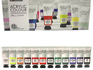 Акриловые краски для рисования 12 цветов, по 22 мл, пастель в тюбиках Art Ranger Josef Otten